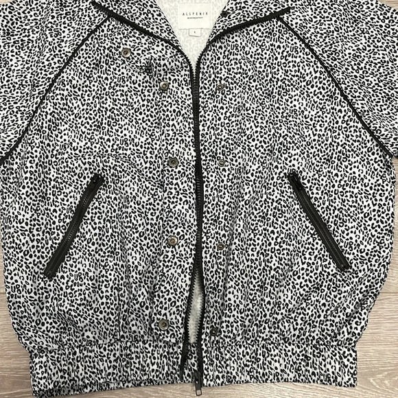 NWOT Anthropologie Allfenix All Fenix Leopard Print White Black Crop Jacket L - Picture 12 of 16